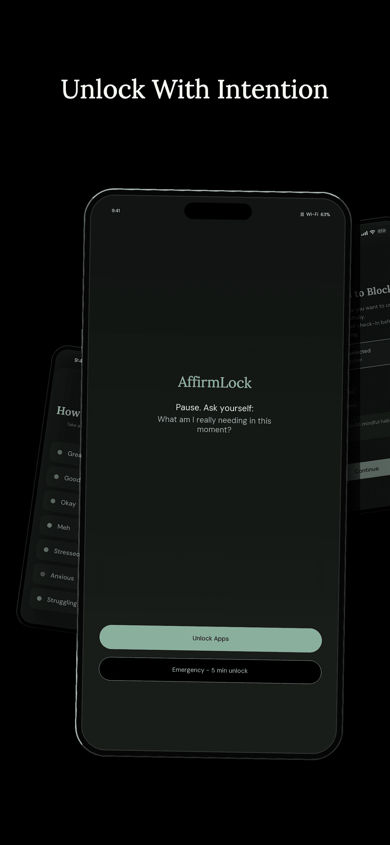 AffirmLock app unlock screen